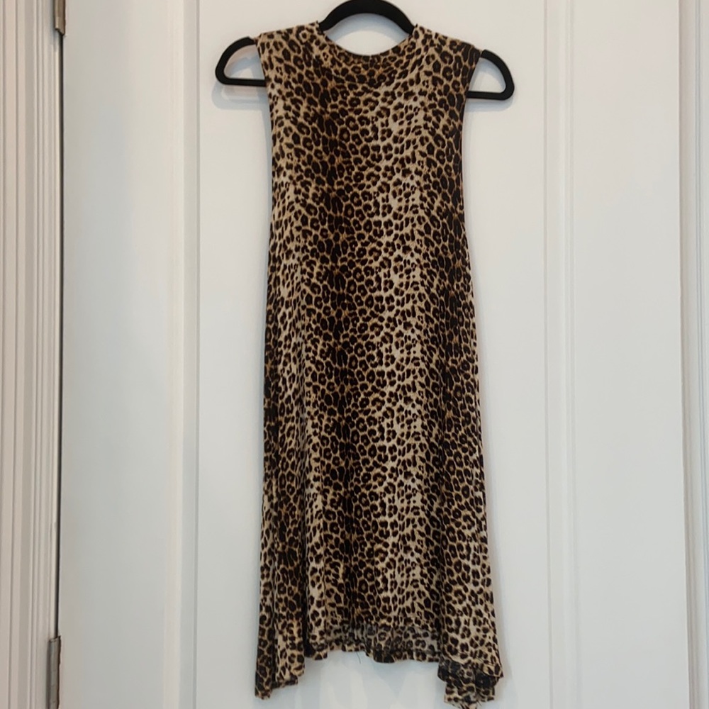 Leopard sleeveless shift dress - medium